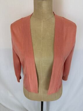 NWT  Soya Concept Terra Cotta / Salmon Cropped Cardigan Sweater  XSmall #0514